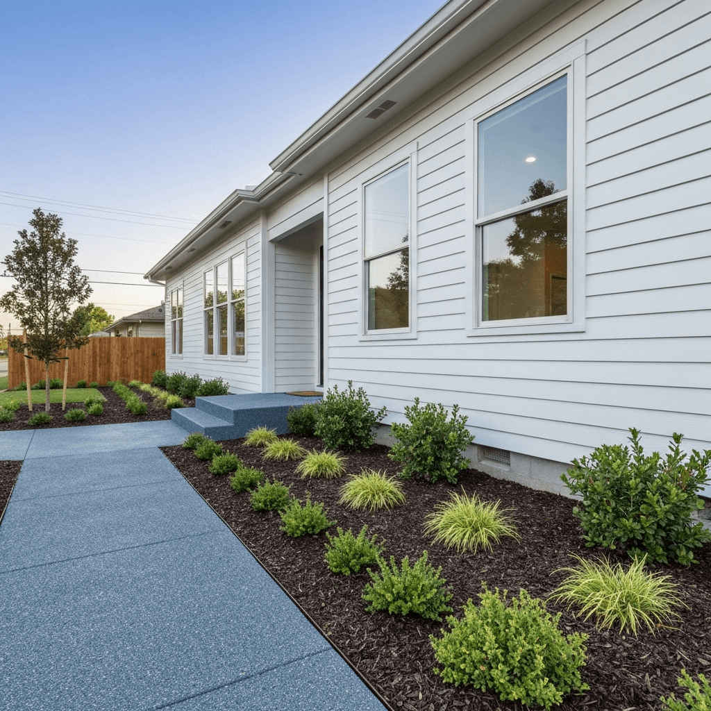 Modern renovated rental property exterior